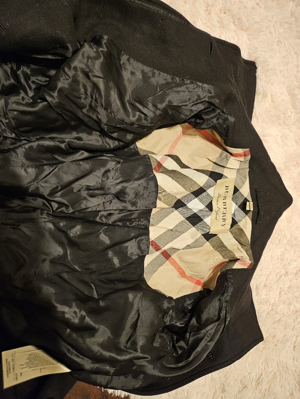 Burberry Women’s  Black Long Trench Coat Belted Button Check Pattern - Picture 9 of 12